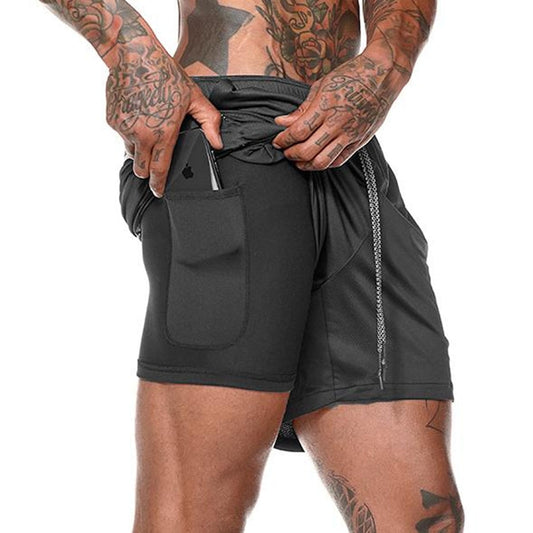 Men's 2-in-1 Quick Dry Running Shorts - Versatile Fitness and Training Bottoms