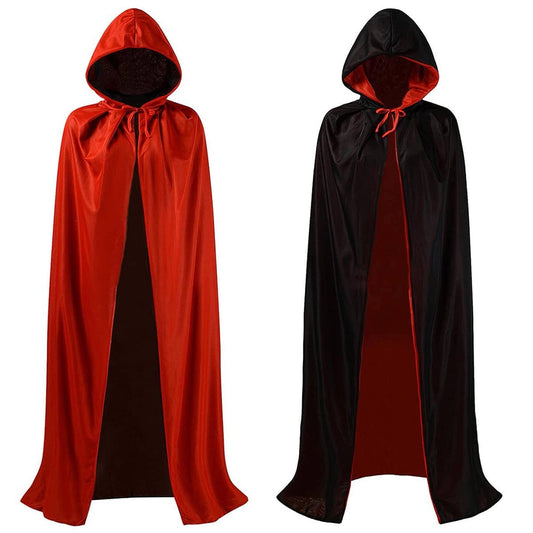 Reversible Black/ Red  Vampire  Halloween Party Costume Cape...